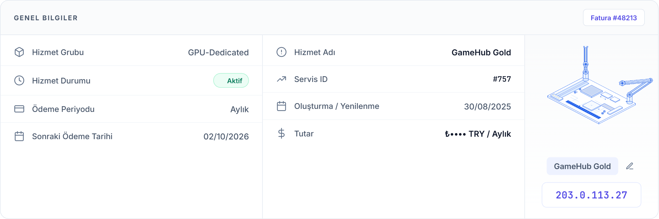 Genel Bilgiler kartı
