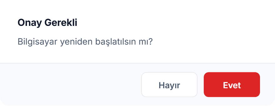 Onay Gerekli penceresi